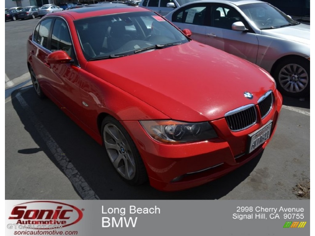 2008 3 Series 335i Sedan - Crimson Red / Black photo #1