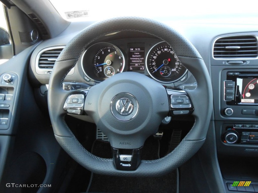 2013 Volkswagen Golf R 4 Door 4Motion Titan Black Steering Wheel Photo #68921787