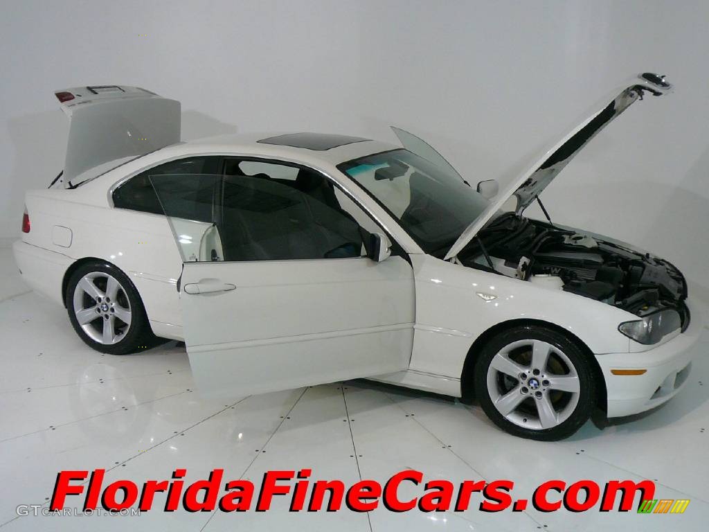2004 3 Series 325i Coupe - Alpine White / Black photo #7