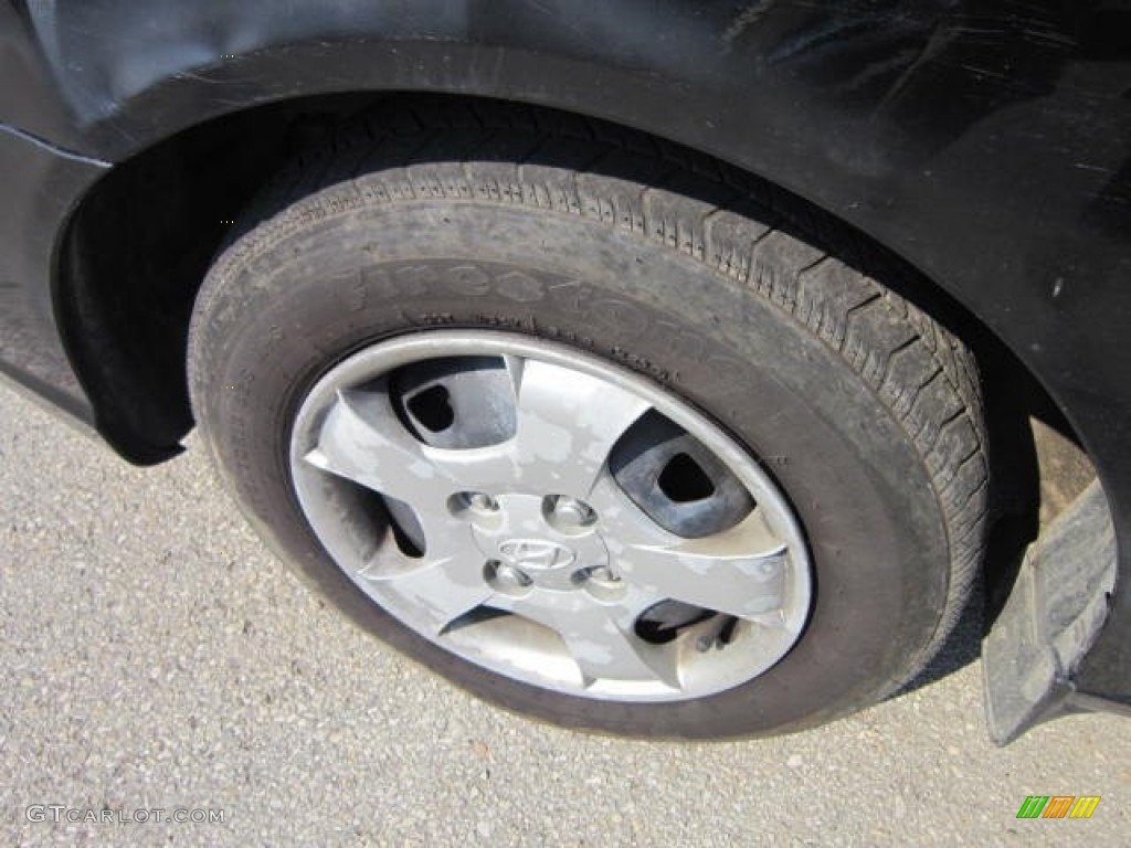 2002 Accent GL Sedan - Ebony Black / Gray photo #9