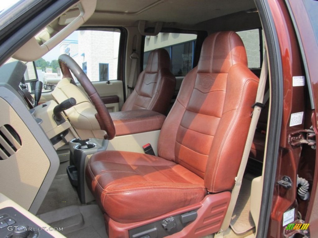 Chaparral Leather Interior 2008 Ford F450 Super Duty King Ranch Crew Cab 4x4 Dually Photo #68930970