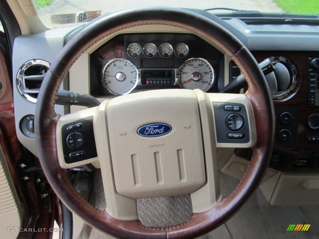 2008 Ford F450 Super Duty King Ranch Crew Cab 4x4 Dually Chaparral Leather Steering Wheel Photo #68930988