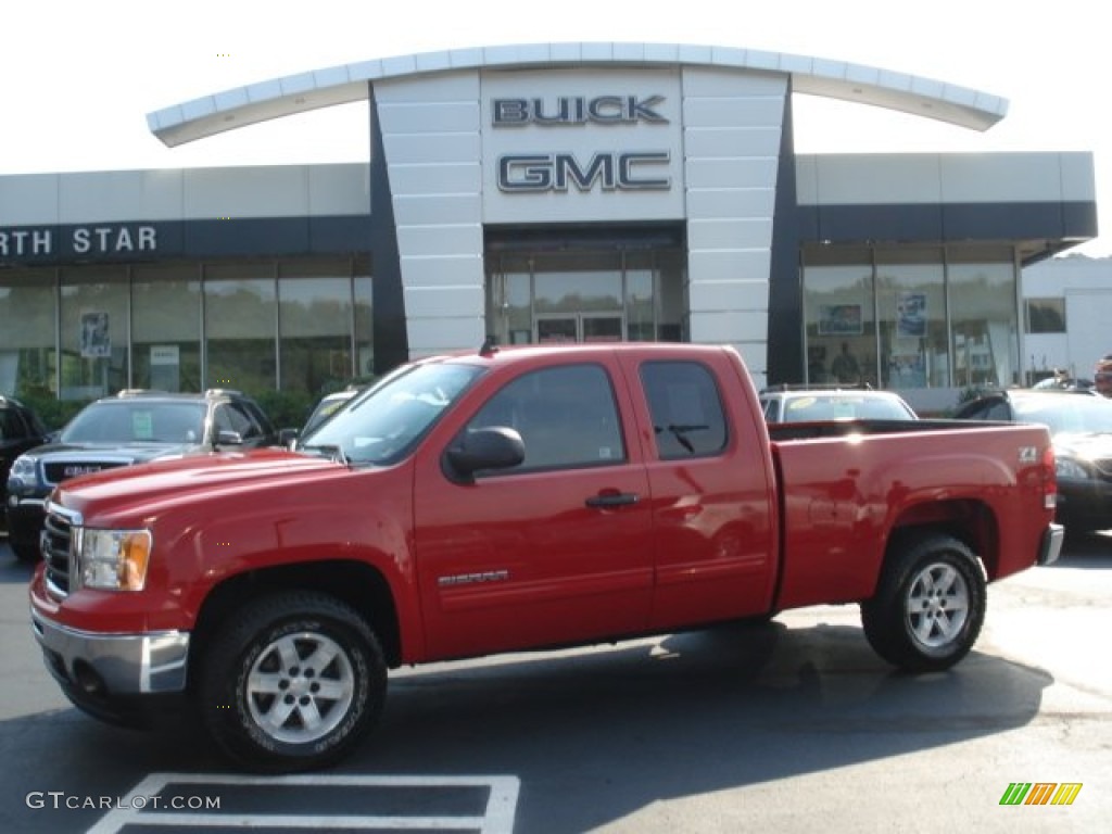 2010 Sierra 1500 SLE Extended Cab 4x4 - Fire Red / Ebony photo #1