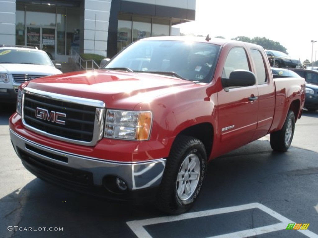 2010 Sierra 1500 SLE Extended Cab 4x4 - Fire Red / Ebony photo #2