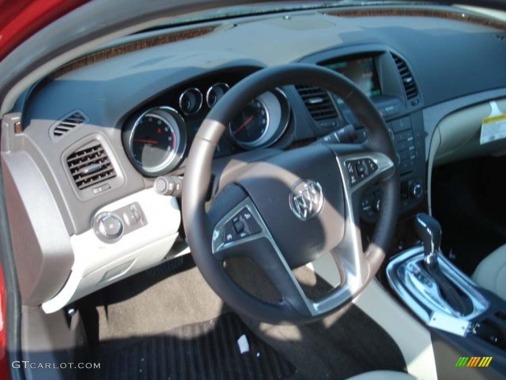 2012 Buick Regal Standard Regal Model Cashmere Steering Wheel Photo #68934183