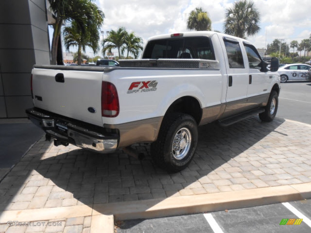 2003 F250 Super Duty Lariat Crew Cab 4x4 - Oxford White / Medium Parchment Beige photo #13