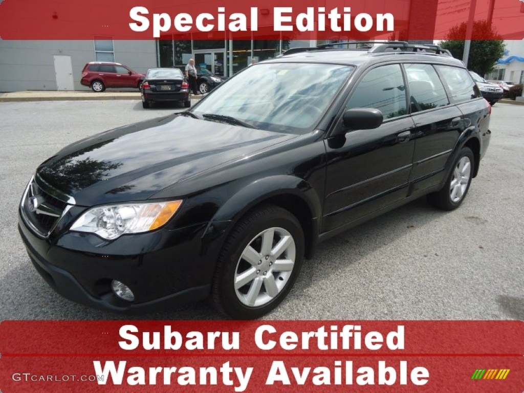 2009 Outback 2.5i Special Edition Wagon - Obsidian Black Pearl / Off Black photo #1