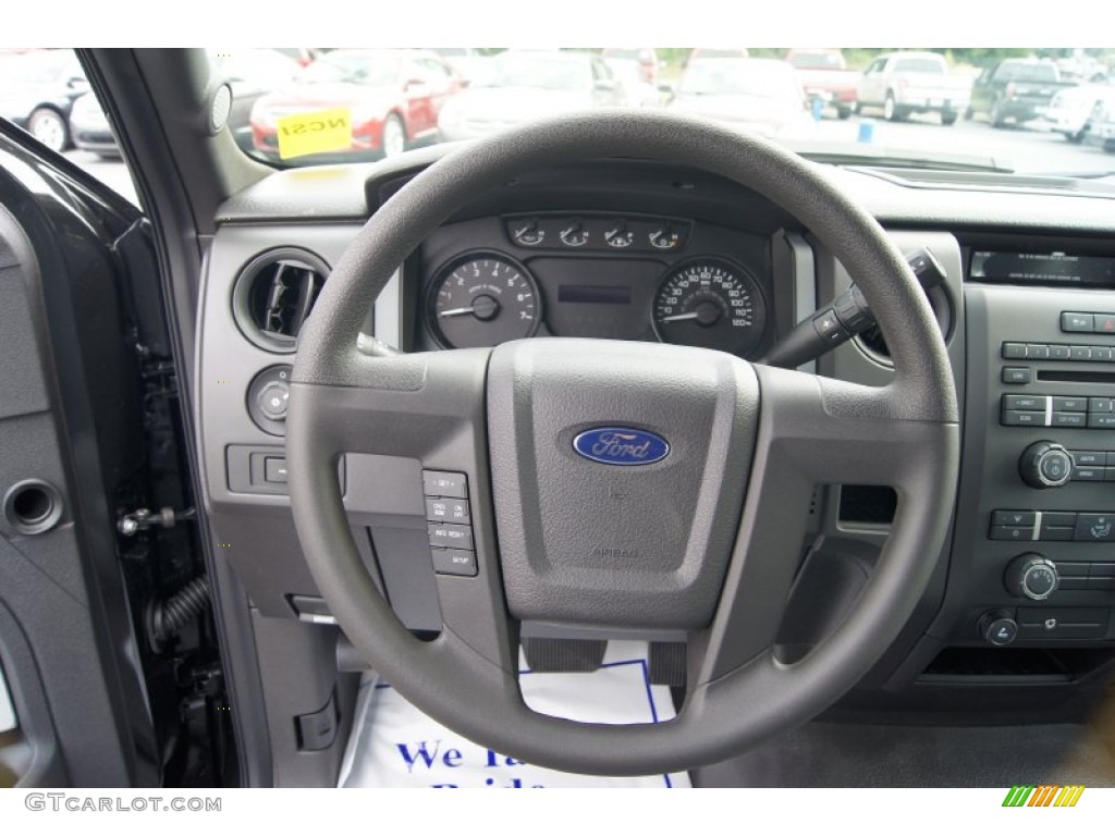 2012 Ford F150 STX SuperCab Steel Gray Steering Wheel Photo #68939256