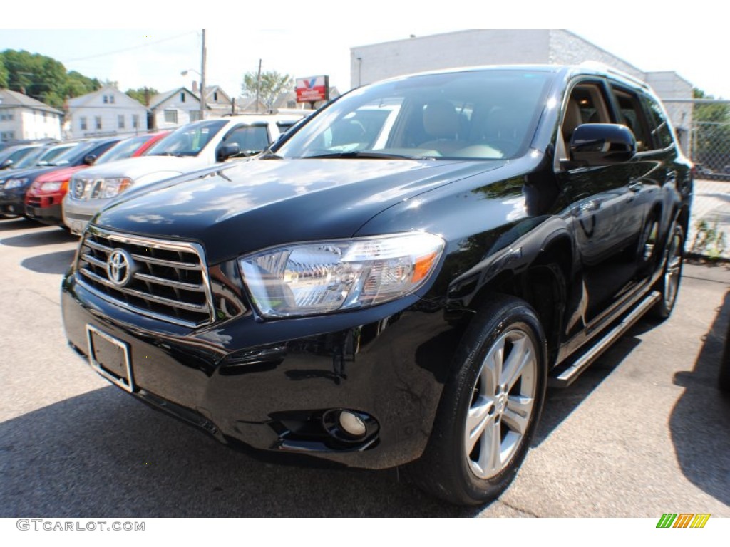 2010 Highlander Sport 4WD - Black / Sand Beige photo #1