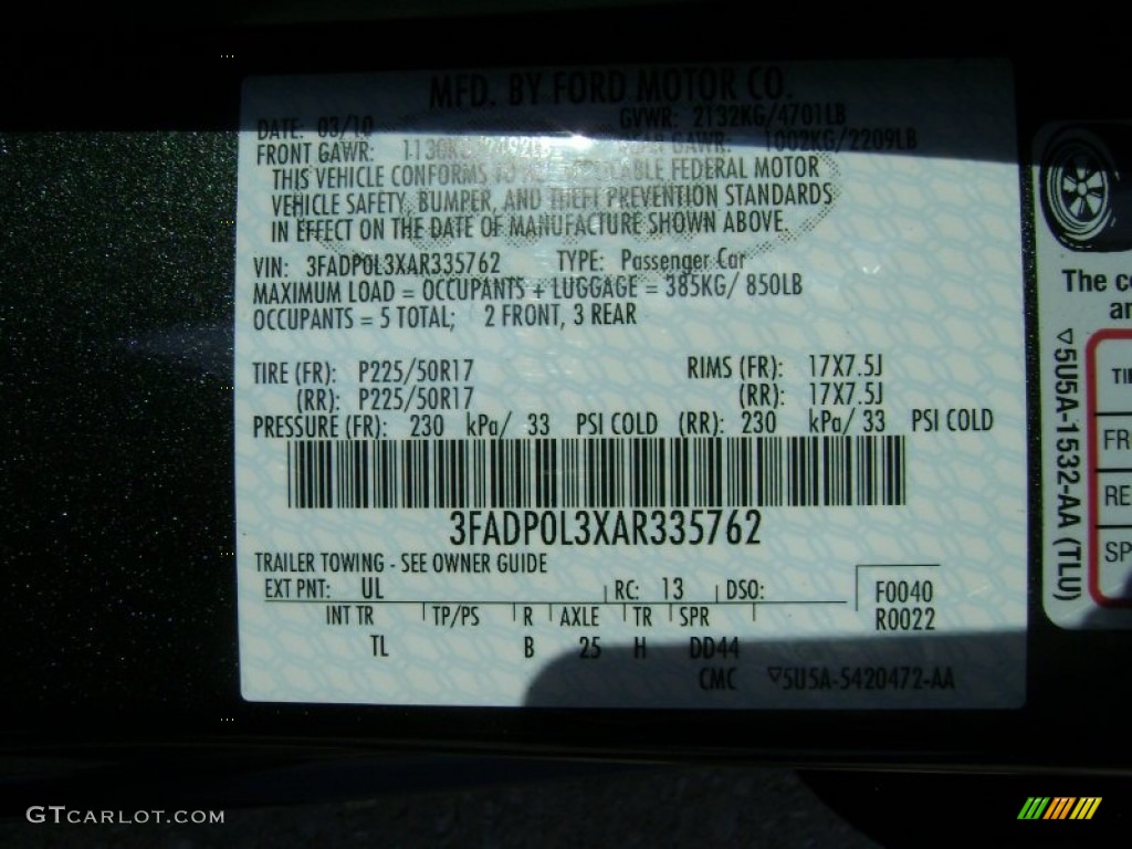 2010 Fusion Color Code UL for Atlantis Green Metallic Photo #68940834