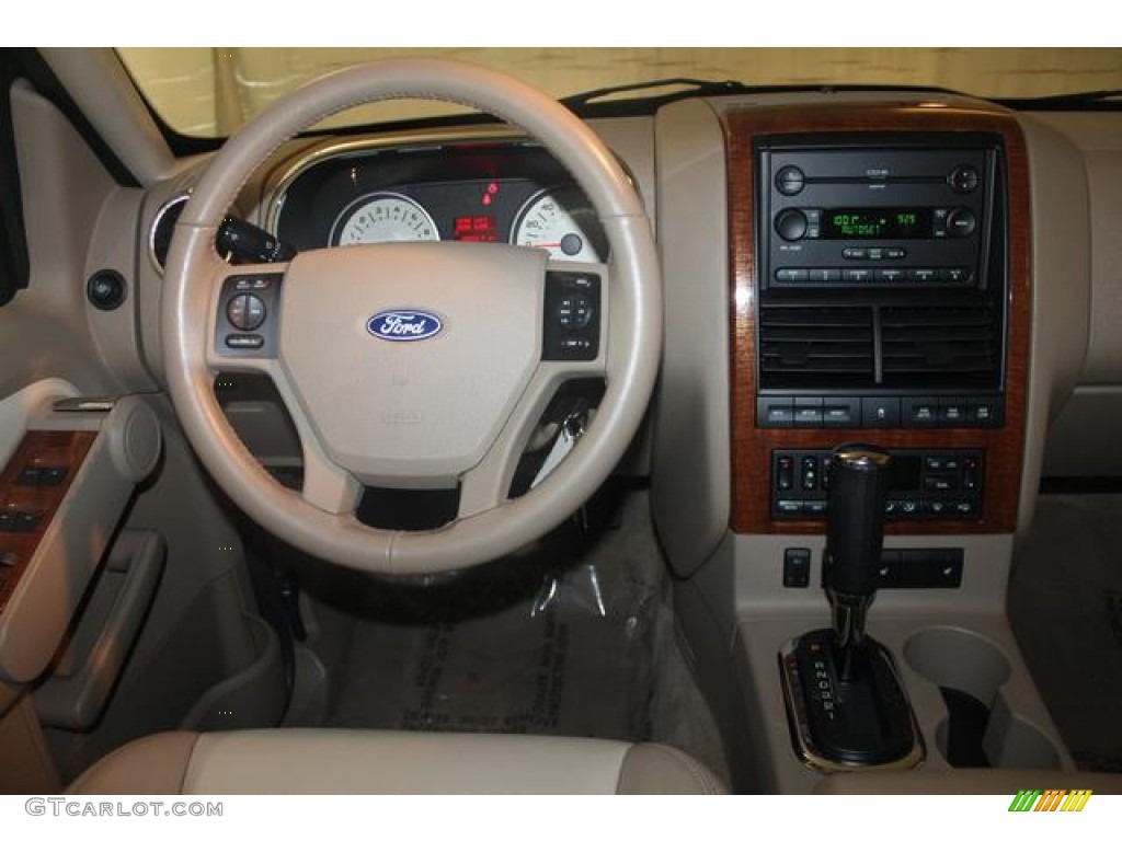 2007 Ford Explorer Eddie Bauer 4x4 Stone Steering Wheel Photo #68940849