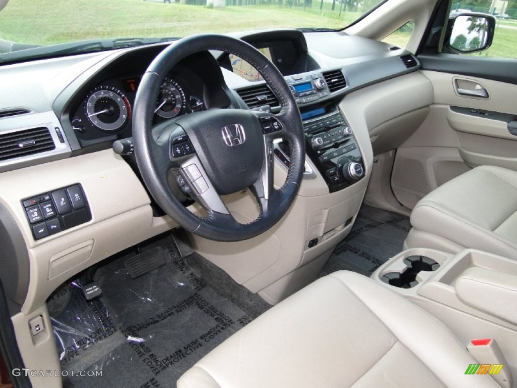 Beige Interior 2011 Honda Odyssey Touring Elite Photo #68947122