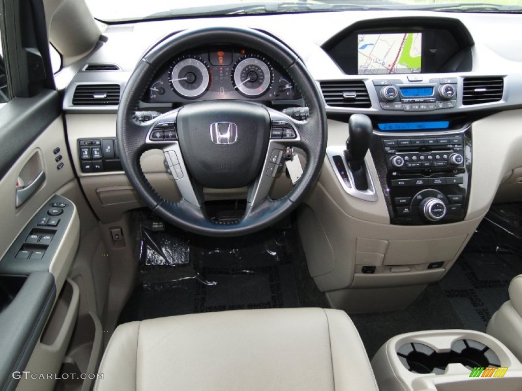2011 Honda Odyssey Touring Elite Beige Dashboard Photo #68947176