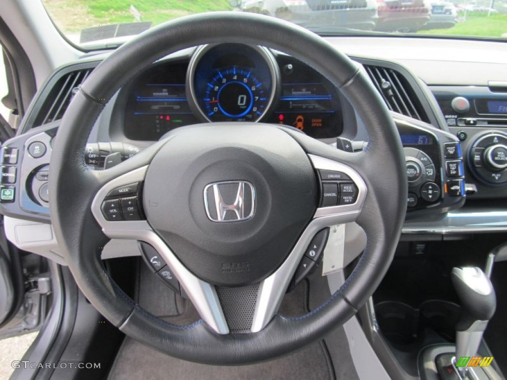 2011 Honda CR-Z EX Sport Hybrid Gray Fabric Steering Wheel Photo #68947971