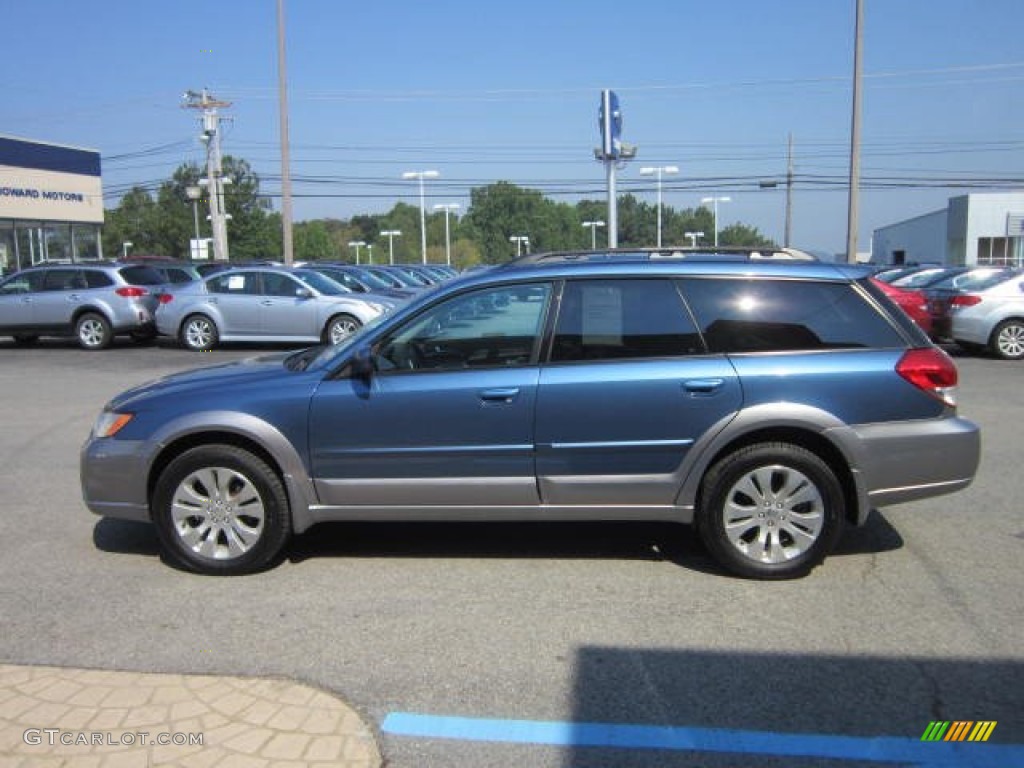 2009 Outback 2.5i Limited Wagon - Newport Blue Pearl / Off Black photo #8