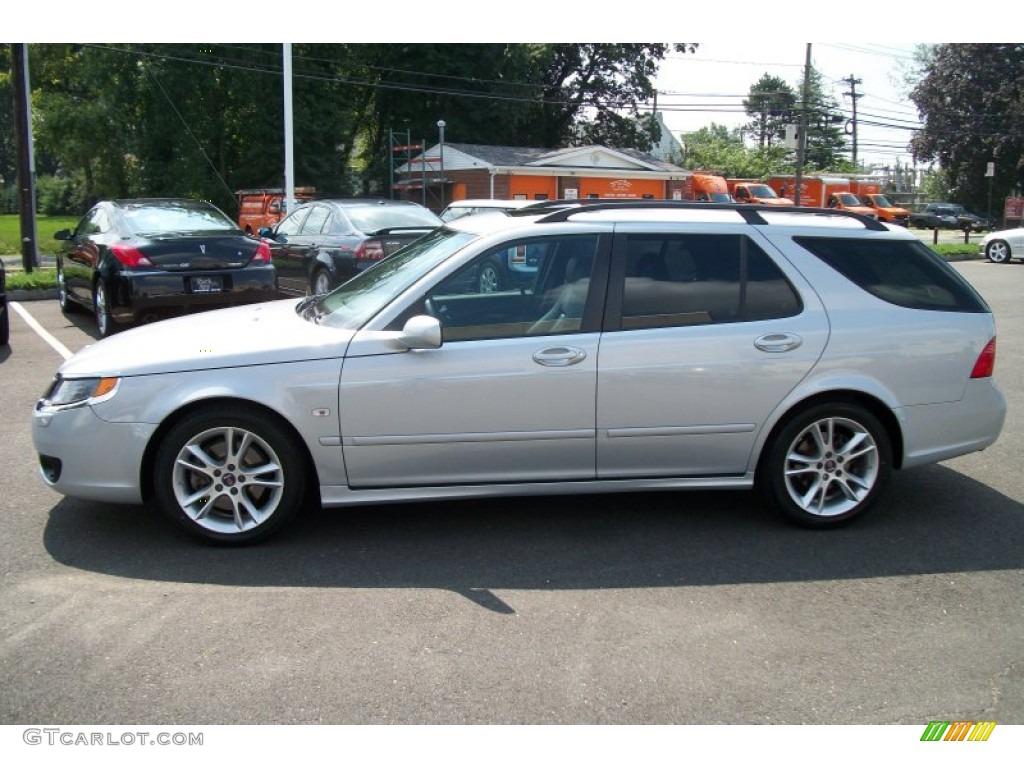 Snow Silver Metallic 2008 Saab 9-5 2.3T SportCombi Exterior Photo #68955266