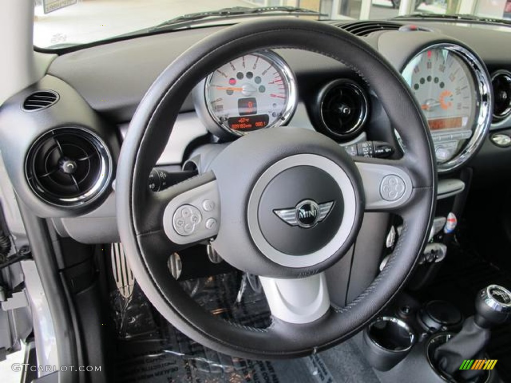 2009 Mini Cooper S Clubman Punch Carbon Black Leather Steering Wheel Photo #68955377