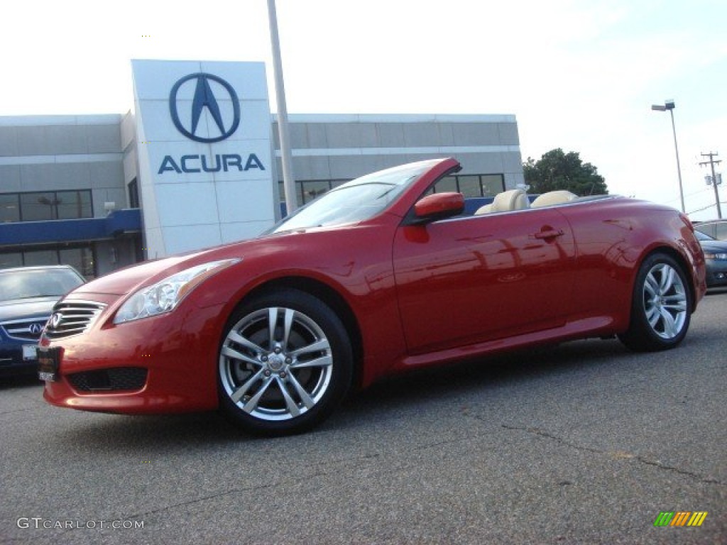 2009 G 37 Convertible - Vibrant Red / Wheat photo #2