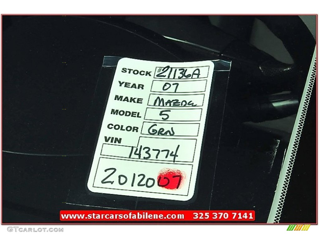 2007 MAZDA5 Sport - Stellar Greensilver Metallic / Black photo #12