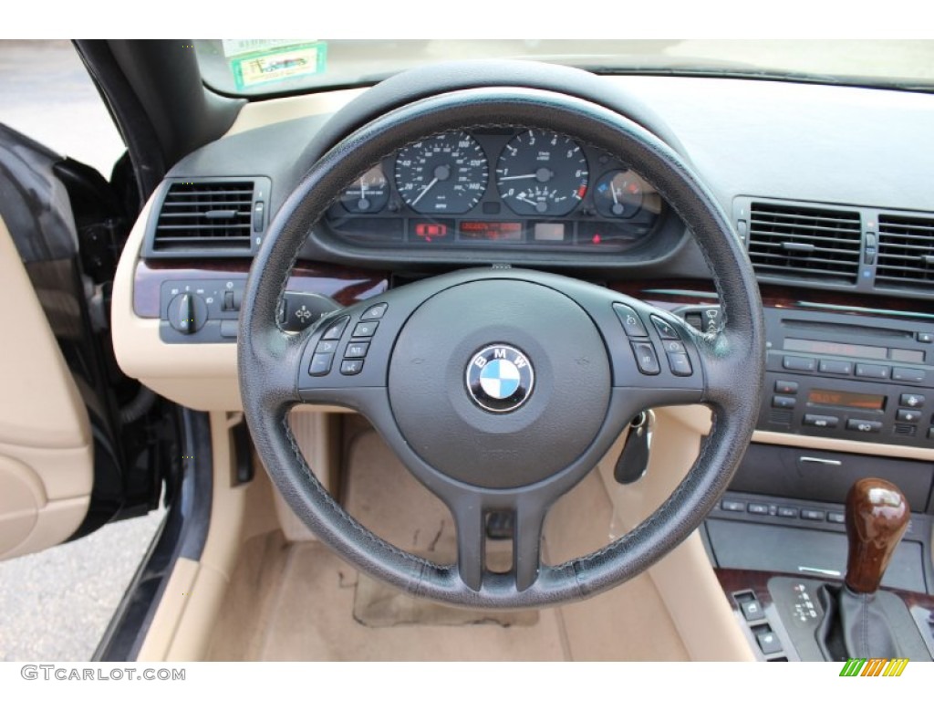2006 BMW 3 Series 325i Convertible Sand Steering Wheel Photo #68963603