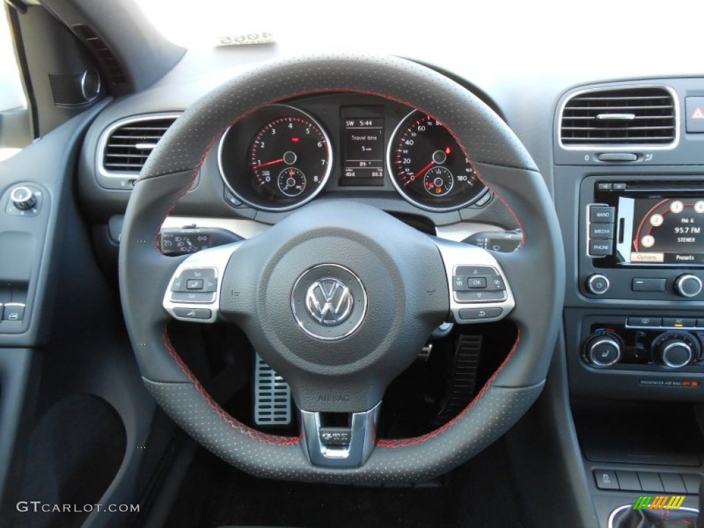 2012 Volkswagen GTI 2 Door Autobahn Edition Titan Black Steering Wheel Photo #68966600