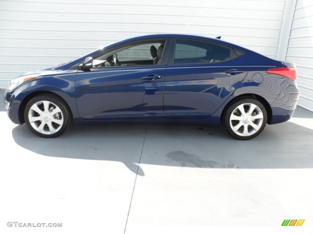 2012 Elantra Limited - Indigo Night Blue / Gray photo #5