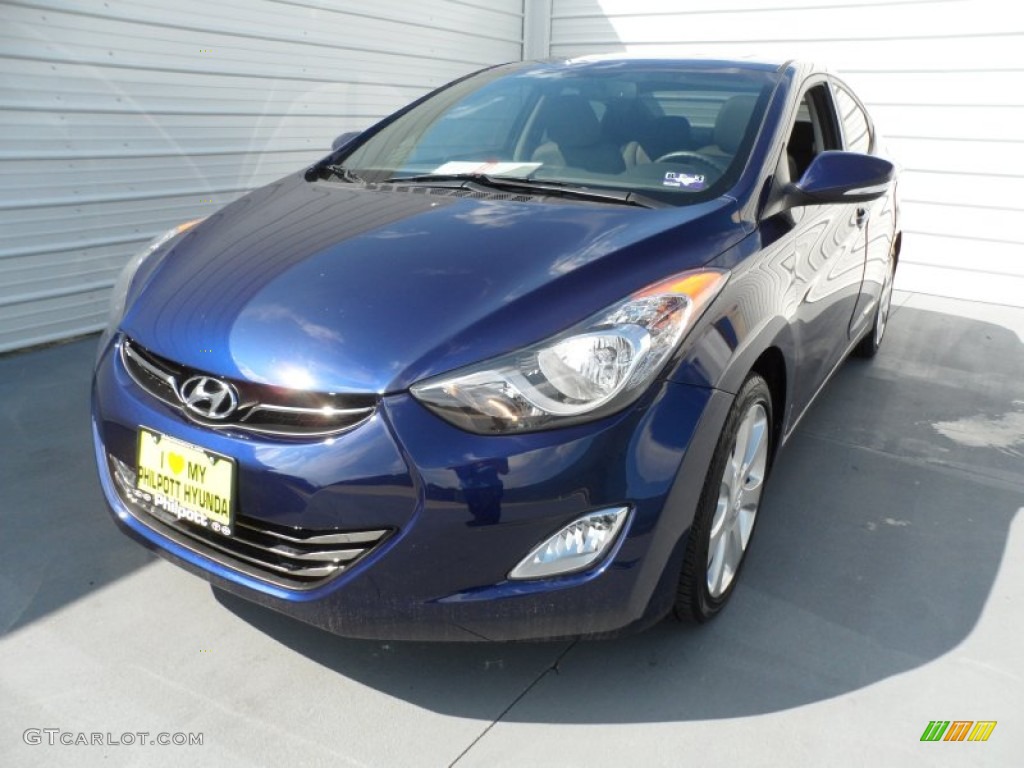 2012 Elantra Limited - Indigo Night Blue / Gray photo #6