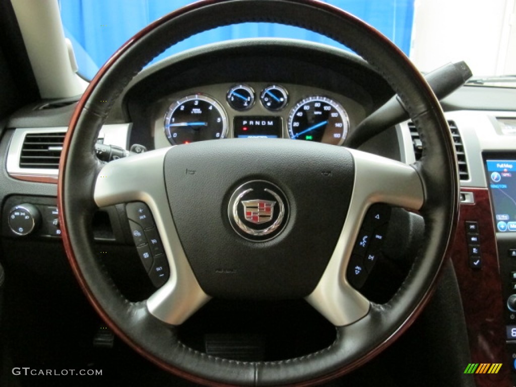 2010 Cadillac Escalade ESV Luxury AWD Ebony Steering Wheel Photo #68977223