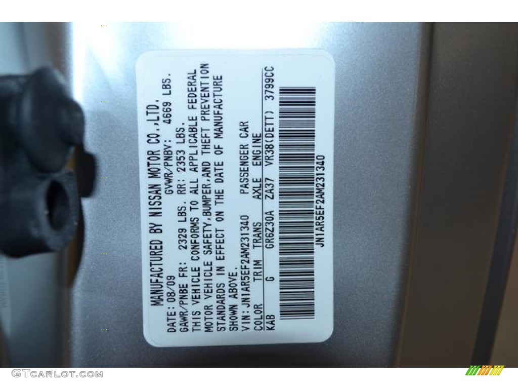 2010 GT-R Color Code KAB for Super Silver Photo #68980784