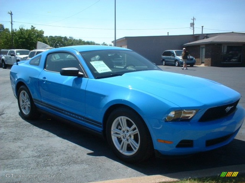 2011 Mustang V6 Coupe - Grabber Blue / Charcoal Black photo #3
