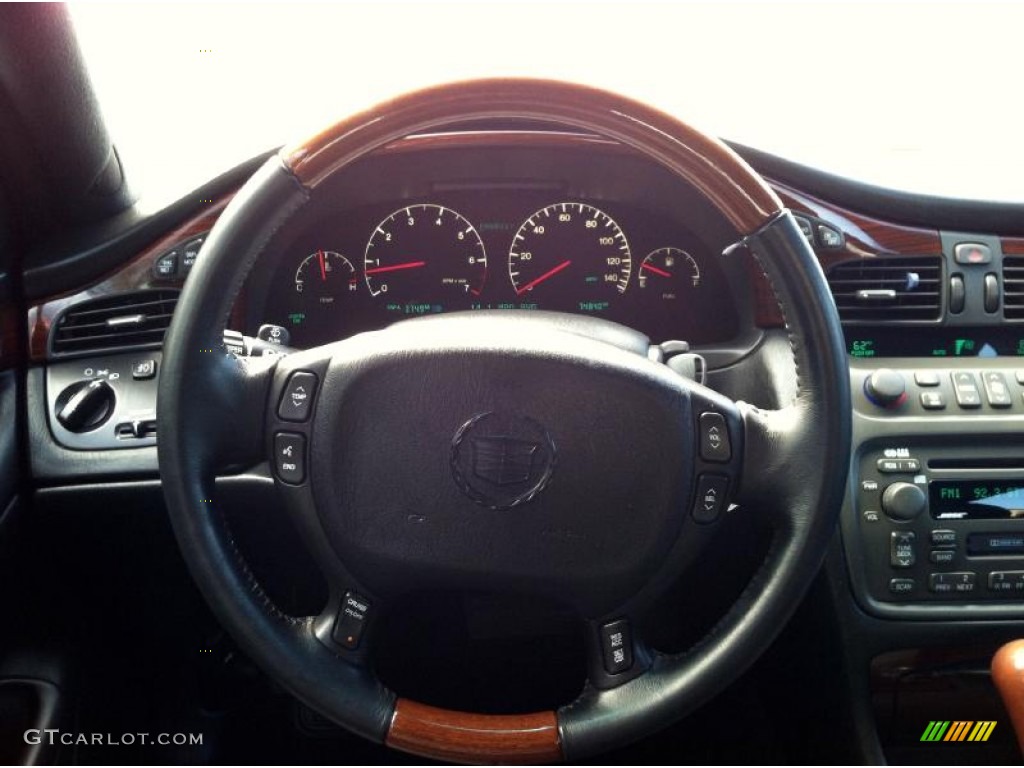 2002 Cadillac DeVille DTS Black Steering Wheel Photo #68986730