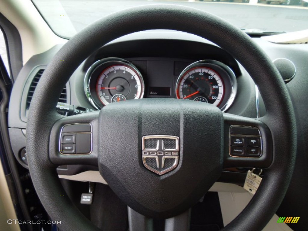 2012 Dodge Grand Caravan SE Black/Light Graystone Steering Wheel Photo #68990060