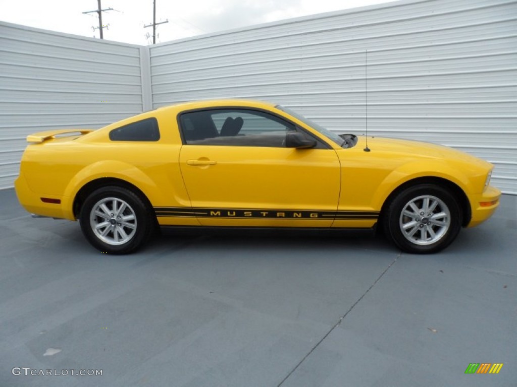 Screaming Yellow 2006 Ford Mustang V6 Deluxe Coupe Exterior Photo #68990917