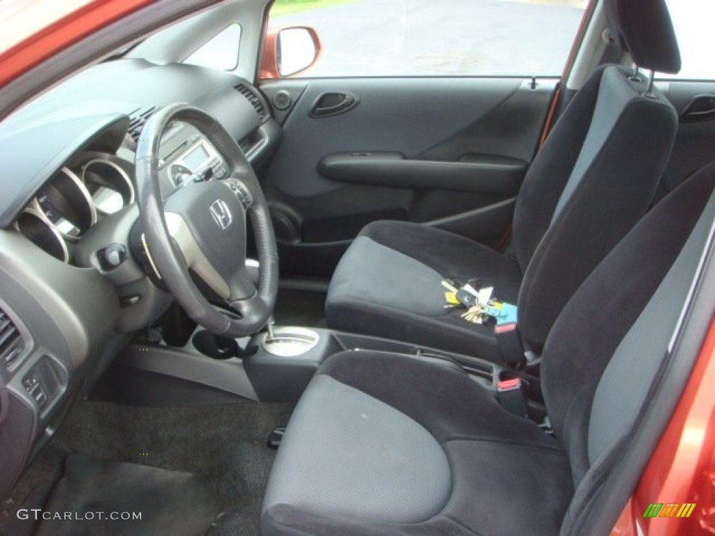 Black/Grey Interior 2008 Honda Fit Sport Photo #68993488