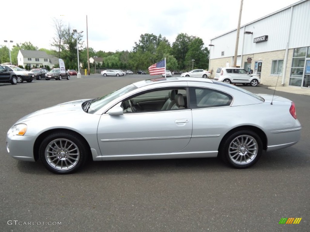 2003 Sebring LXi Coupe - Ice Silver Pearlcoat / Dark Taupe/Medium Taupe photo #8