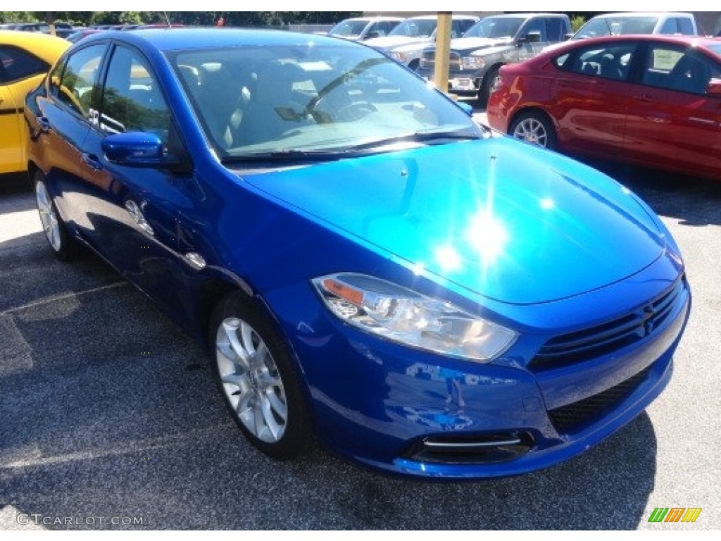 2013 Dart SXT - Blue Streak Pearl Coat / Black/Light Diesel Gray photo #3