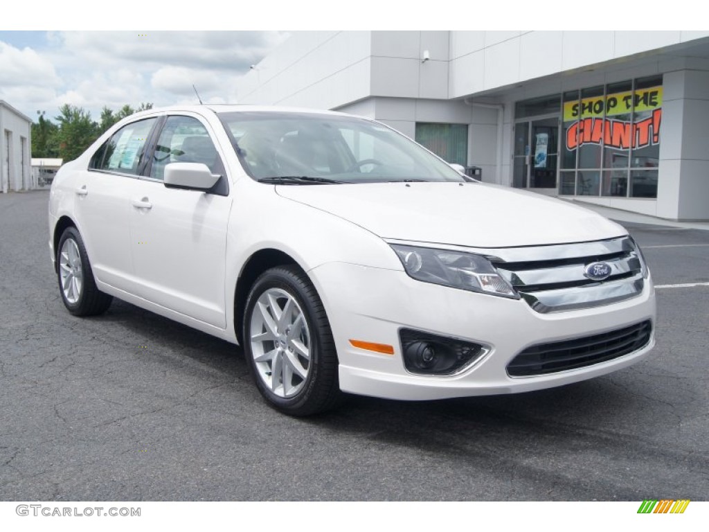 2012 Fusion SEL V6 - White Platinum Tri-Coat / Camel photo #1