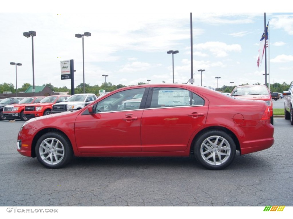 2012 Fusion SEL V6 - Red Candy Metallic / Charcoal Black photo #5