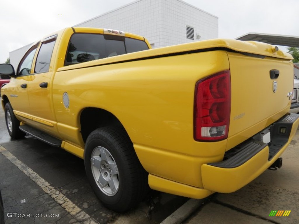 2005 Ram 1500 Laramie Quad Cab 4x4 - Solar Yellow / Dark Slate Gray photo #2