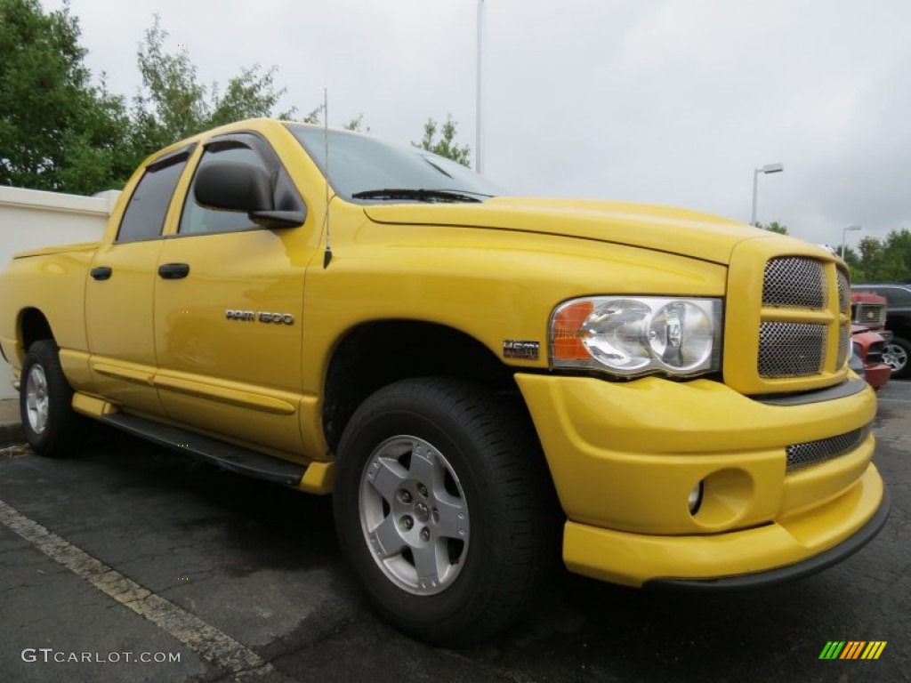 2005 Ram 1500 Laramie Quad Cab 4x4 - Solar Yellow / Dark Slate Gray photo #4