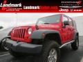 2007 Flame Red Jeep Wrangler Unlimited Rubicon 4x4  photo #1
