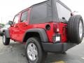 2012 Flame Red Jeep Wrangler Unlimited Sport 4x4  photo #2
