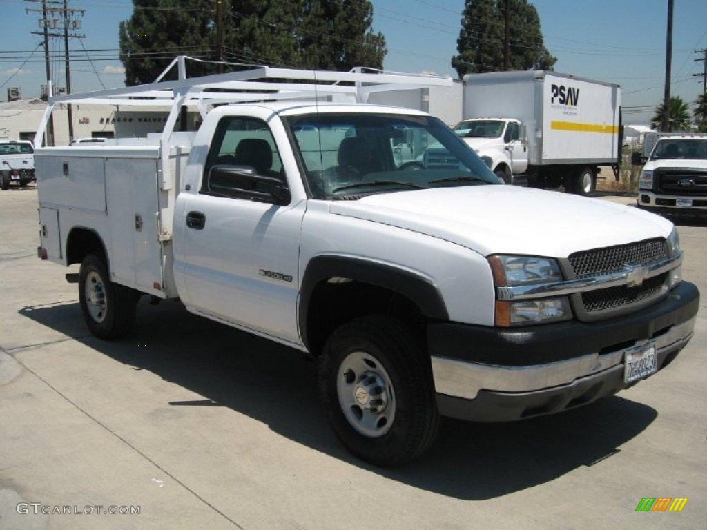 2003 Silverado 2500HD Regular Cab Chassis Utility - Summit White / Dark Charcoal photo #1