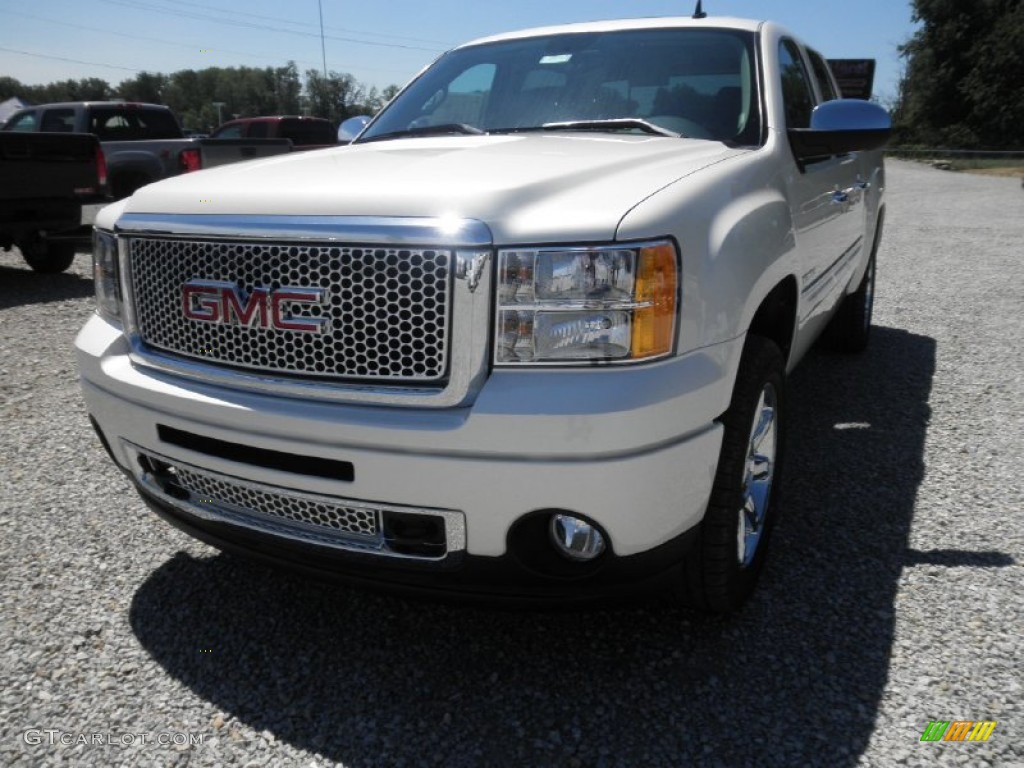 2013 Sierra 1500 Denali Crew Cab AWD - White Diamond Tricoat / Ebony photo #3