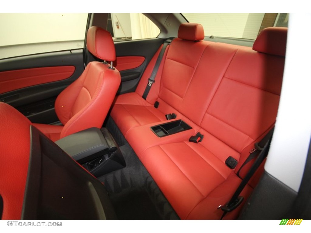 Coral Red Boston Leather Interior 2010 BMW 1 Series 128i Coupe Photo #69007897