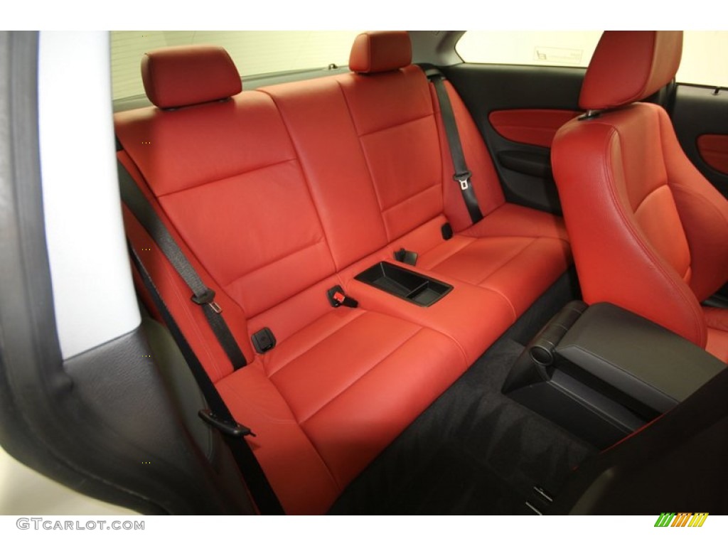 Coral Red Boston Leather Interior 2010 BMW 1 Series 128i Coupe Photo #69008074