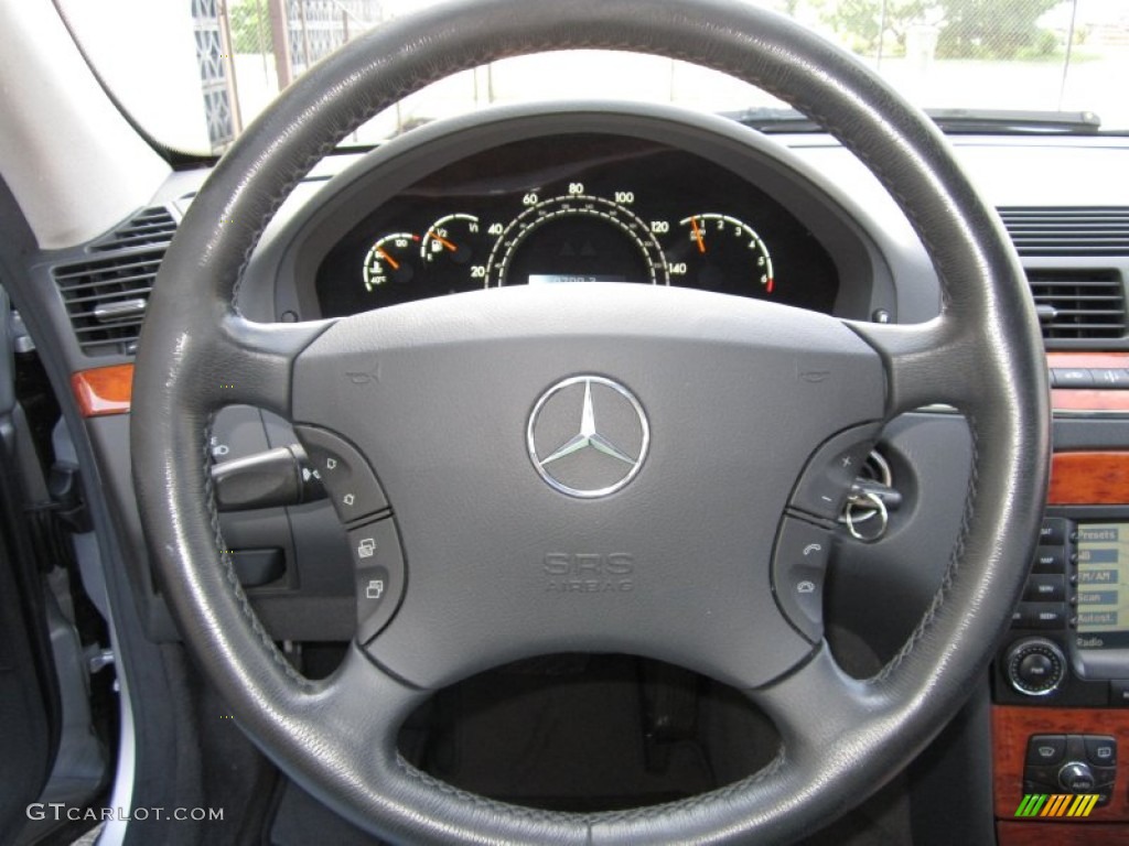 2005 Mercedes-Benz S 430 4Matic Sedan Ash Steering Wheel Photo #69008720