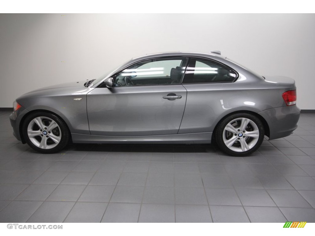 2009 1 Series 128i Coupe - Space Grey Metallic / Black photo #2