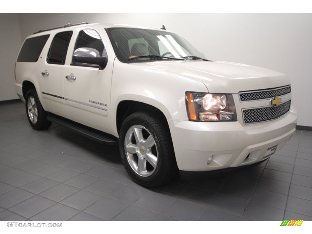 2011 Suburban LTZ - Summit White / Light Cashmere/Dark Cashmere photo #7