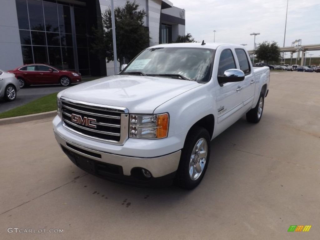 2012 Sierra 1500 SLE Crew Cab - Summit White / Dark Titanium/Light Titanium photo #1